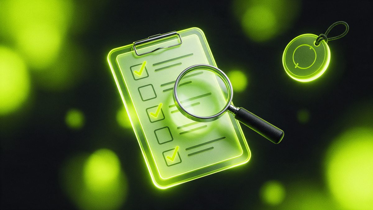 Liste de contrôle lumineuse avec loupe et étiquette de prix, illustration du prix d'un audit SEO